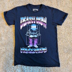 Death Row Records T-Shirt Mens Small Black Electric Chair Graphic Hip Hop Tee